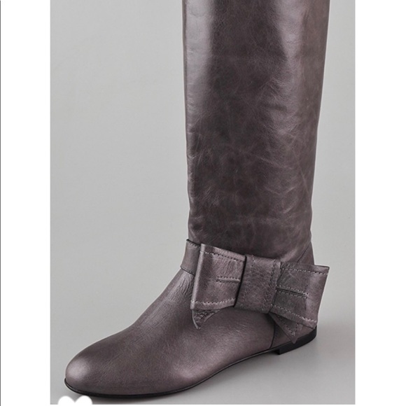 RED Valentino tall grey boots with side bow - Picture 2 of 12